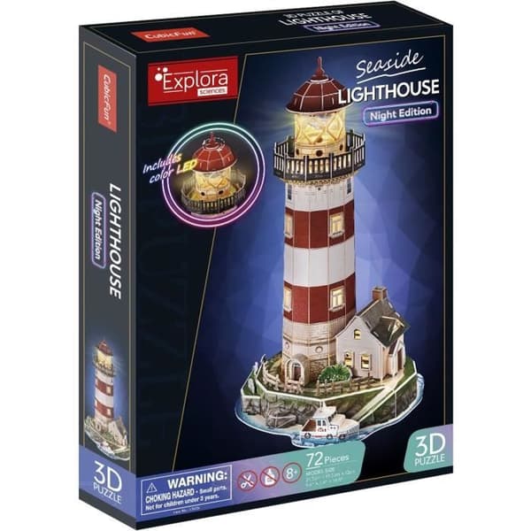 3D Lighthouse Puzzle - Byggspel - EXPLORA - 72 bitar - från 8 år och uppåt