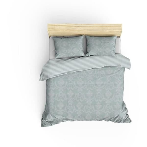 Bäddset - 1 påslakan 220 x 240 cm + 2 örngott 60 x 60 cm - 65% bomull, 35% polyester - Grön