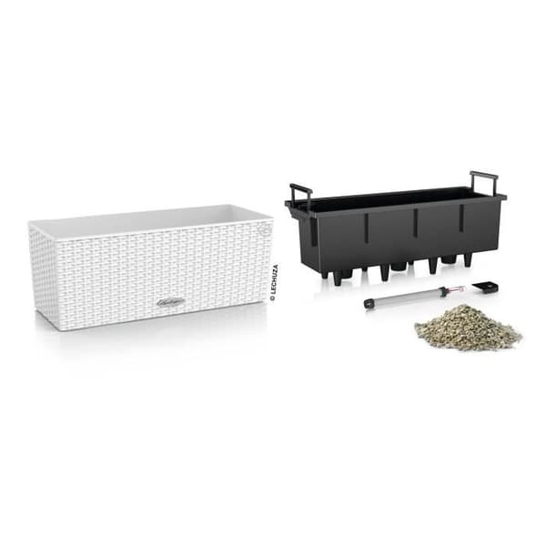 Jardiniere - Balconera stuga 50 - Komplett kit - Vit - 8 L - LECHUZA