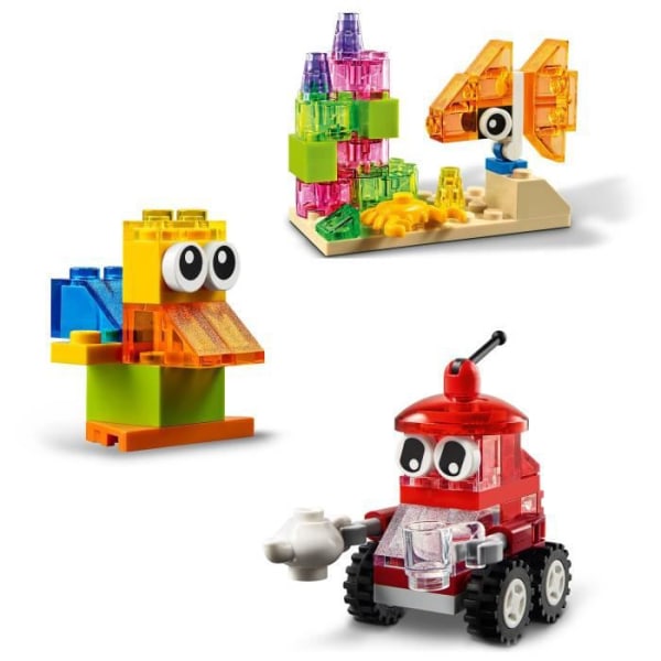 LEGO Classic 11013 Kreativa Transparent tegelstenar byggnadsuppsättning med djur för barn
