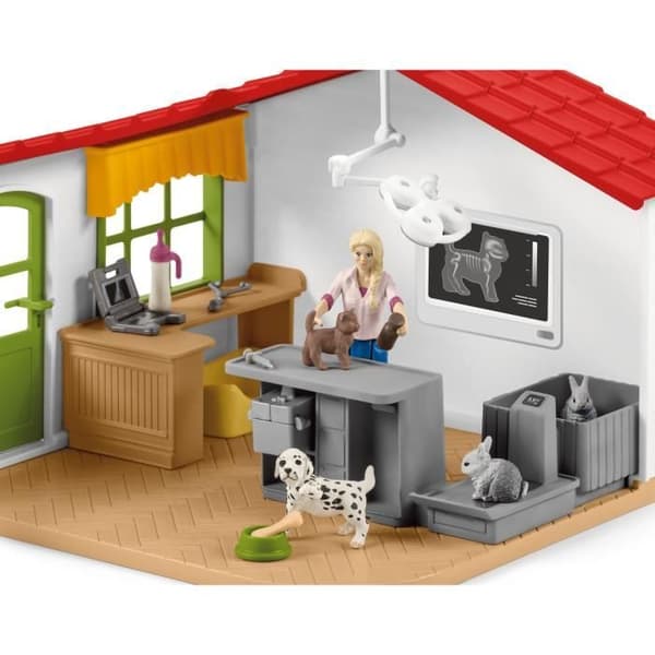 Schleich - Veterinärskåp med djur - 42502