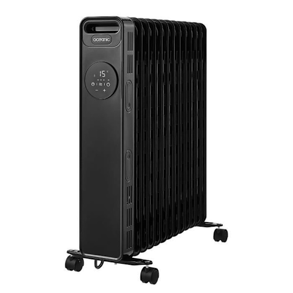 Elradiatoroljebad 2500W OCEANIC - 3 power - Elektronisk termostat - Fjärrkontroll - Mobil - Svart