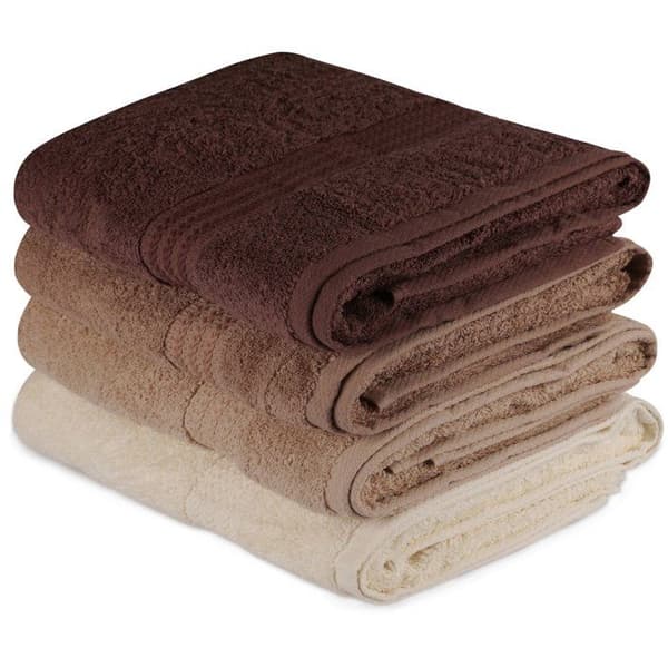 Set med 4 badlakan - 70 x 140 cm - Krämfärgad