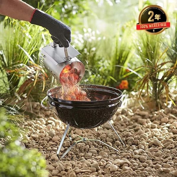 Weber Rapidfire tändkamin i rostfritt stål för Smokey Joe & Go-Anywhere, grå grå 14 x 14 x 20 cm