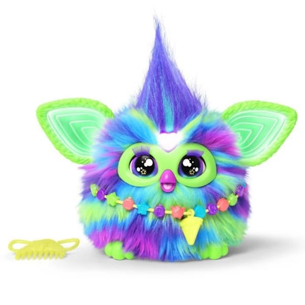 Furby Galaxy, röstaktiverad plyschleksak lyser i mörkret, interaktiva leksaker, 6 år