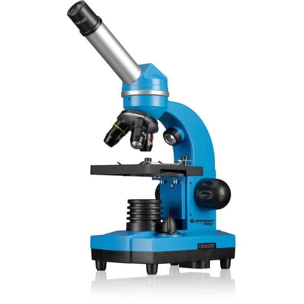 BIOLUX SEL studentmikroskop - BRESSER JUNIOR - 40x-1600x förstoring - experimentsats - blå