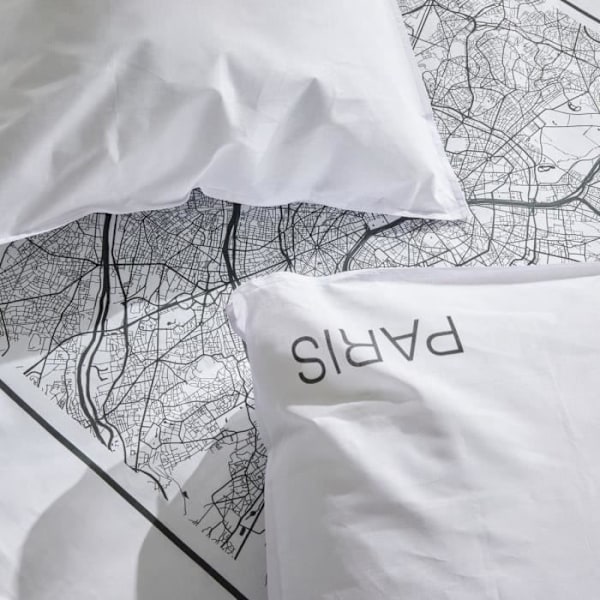 Sängkläder - IDAG - JAVA - 2 personer - 240x220 cm - Bomull - Paristryck - Vit