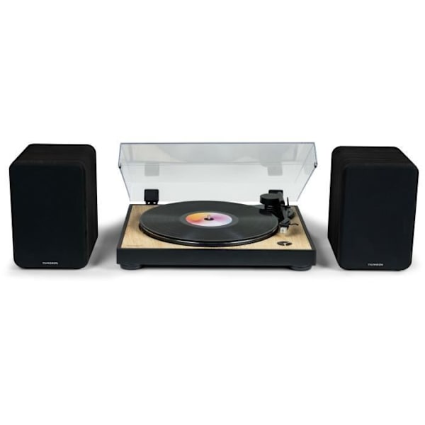 Set med 2 THOMSON WS600DUO högtalare med träskåp - Bluetooth 5.0 - 100W - Svart