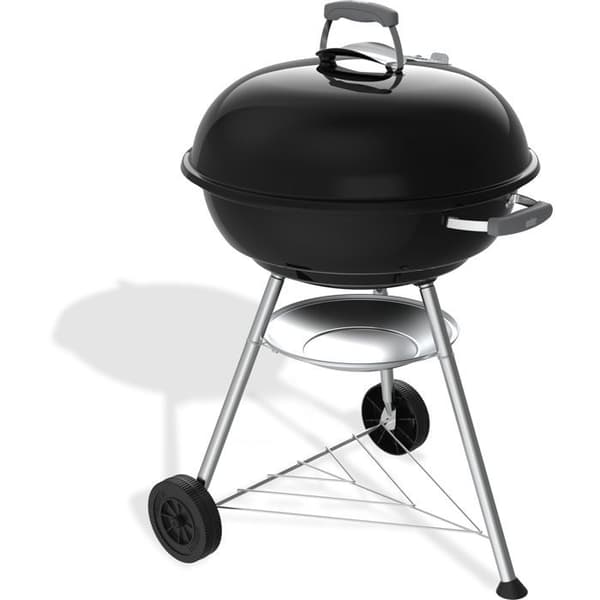 Weber Compact Kettle Charcoal Grill - Ø57 cm - Emaljerat stål - Luftventil - 9 kuvert - Svart