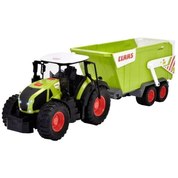 Dickie - Claas traktor + 65cm släp - Ljud och ljus - Tippbil - Från 3 år