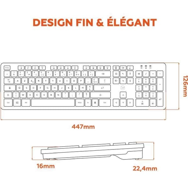Trådlöst tangentbord - MOBILITY LAB - Premium - AZERTY - Svart