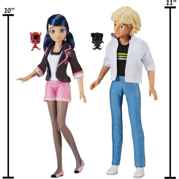 Paket med 2 dockor - BANDAI - Miraculous - P50377 - Marinette & Adrien - 26 cm