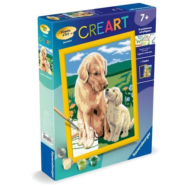 CreArt Kids 18x24 cm Motherly Love, Paint by Numbers Kit, Art Number, Ages 7+, 25827, Ravensburger