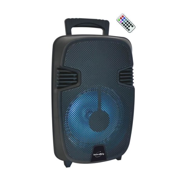 Inovalley KA17 - Lysande karaoke -högtalare Bluetooth 400W - LED -skärm - USB -ingång, FM -radio, mikrofoningång, aux -in