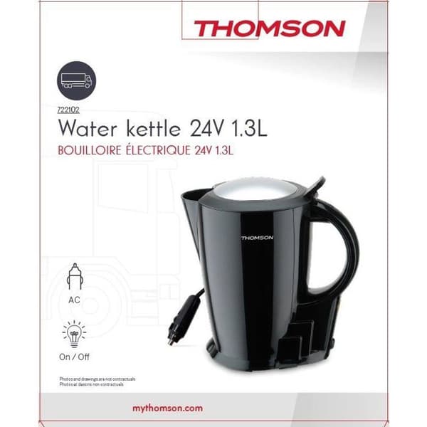 Vattenkokare - THOMSON - 24 V - 1,3 L - 250 W