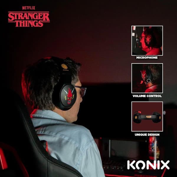 Over-ear gamingheadset - Trådbundet - Konix - Stranger Things - PC, PS5, Switch 2 och Xbox - Mikrofon - 1,5 m kabel
