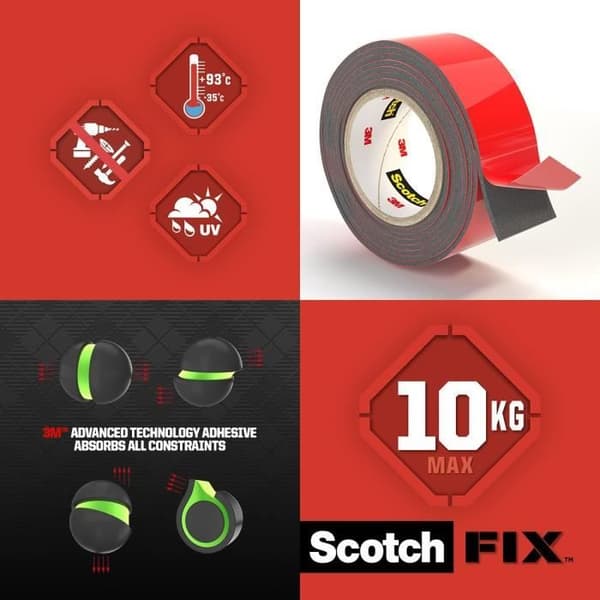 3M dubbelhäftande tejp med extrem prestanda - 1,5mx19mm