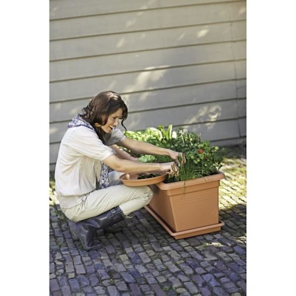 ELHO Green Basics 100 planteringsskål - Mjuk terrakotta - XXL - Utomhus - Ø 89,7 x H 5,7 cm