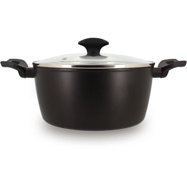 Häll - MENASTYL - 6020647 - Smidd aluminium - 24 cm - Svart - Lämplig för alla värmekällor inklusive induktion