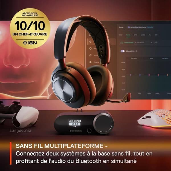 Trådlös spelhjälm Arctis Nova Pro Steelseries - Svart