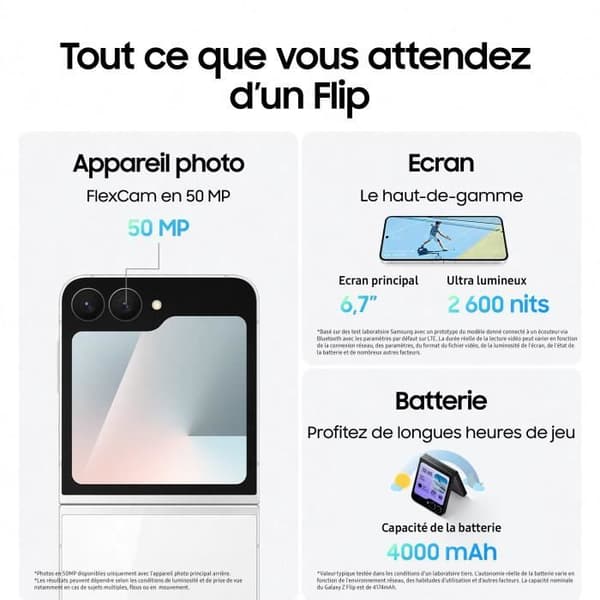 Samsung Galaxy Z Flip7 FE 5G Smartphone 128 GB Svart