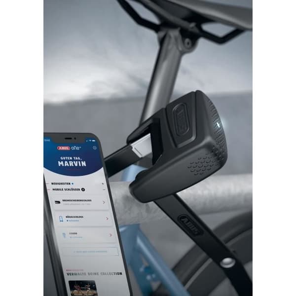 Vikbart lås - ABUS - BORDO ONE 6000A/120 - SH + RC-fäste - Svart
