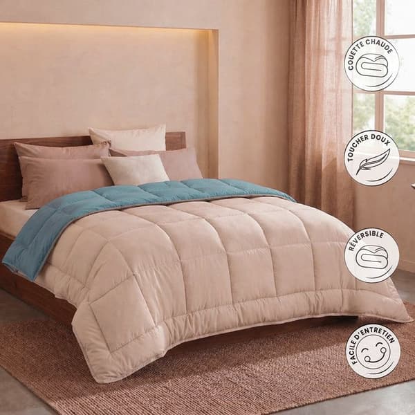 HUDSON Lightweight Microfiber Duvet 200g / m² 240x260cm Galet & Lac