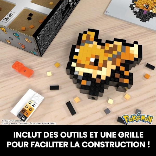 Mega-Pokémon-Eevee-Retro Pixel Art Byggsats 323 delar - MEGA Pokémon - HTH78