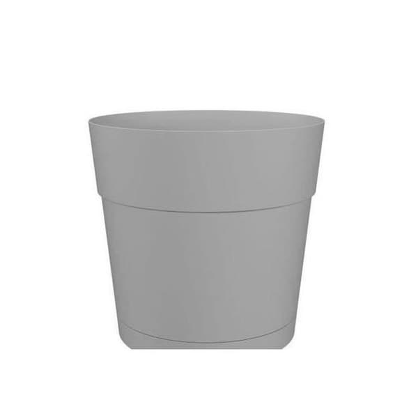 Blomma burk och rund capri -rund - plast - vattentank - 35 cm diameter - ljusgrå - Artevasi