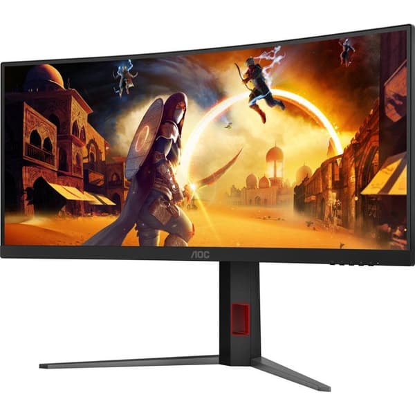 Böjd spelskärm - AOC - 34" - WQHD - 180Hz - Snabb VA-panel - 0,5ms - Höjdjusterbar - CU34G4