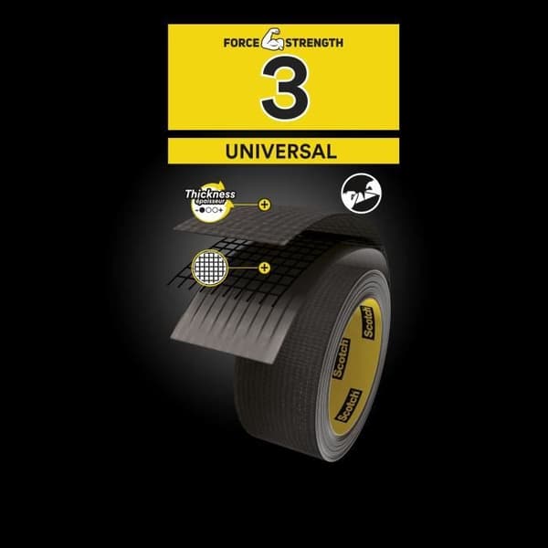 3M Universal Reparationsduk - Svart - 25mx48mm