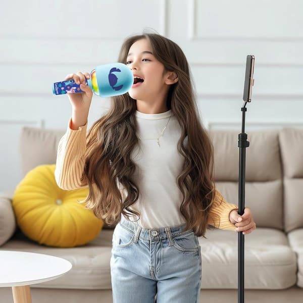 Lexibook - Karaoke Stitch Microphone - 3 lägen och 4 rösteffekter - USB-C-laddning - Bluetooth trådlös