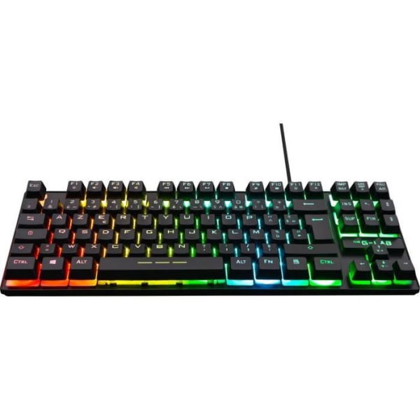 Speltangentbord - AZERTY - THE G-LAB - Keyz CAESIUM-TKL - Utan numerisk knappsats - Bakgrundsbelyst - Svart