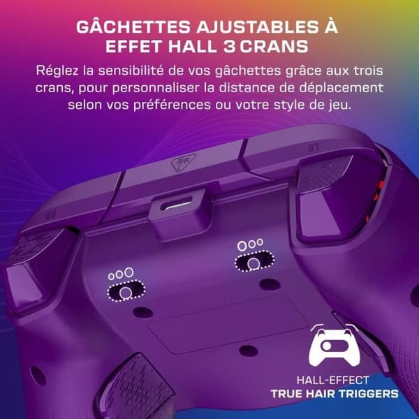 Gamepad - Xbox Series X|S, Xbox One och PC - Afterglow Wave - RGB - Kabelansluten - Lila - TURTLE BEACH