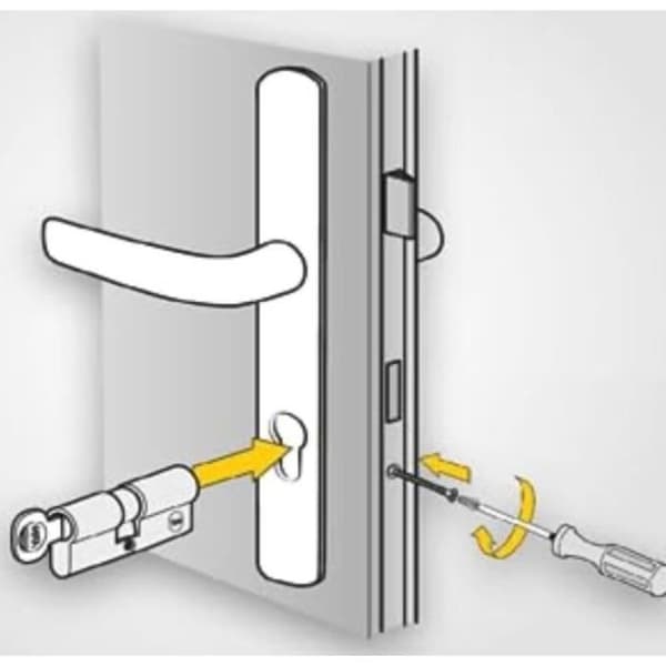 YALE Series 2100 högsäkerhetscylinder - urkopplingsbar 40x50 mm - 10 stift - 5 vändbara nycklar
