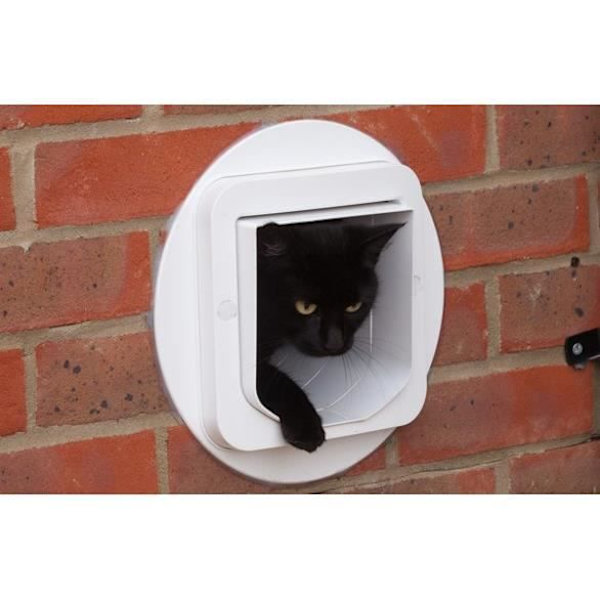 SUREFLAP Large Connect Electronic Chip Cat Flap - Vit - För katter och hundar