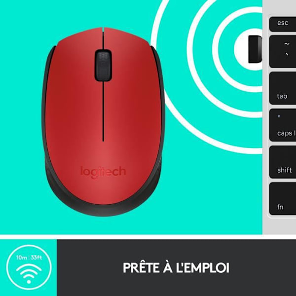 LOGITECH Wireless Mouse M171 Röd
