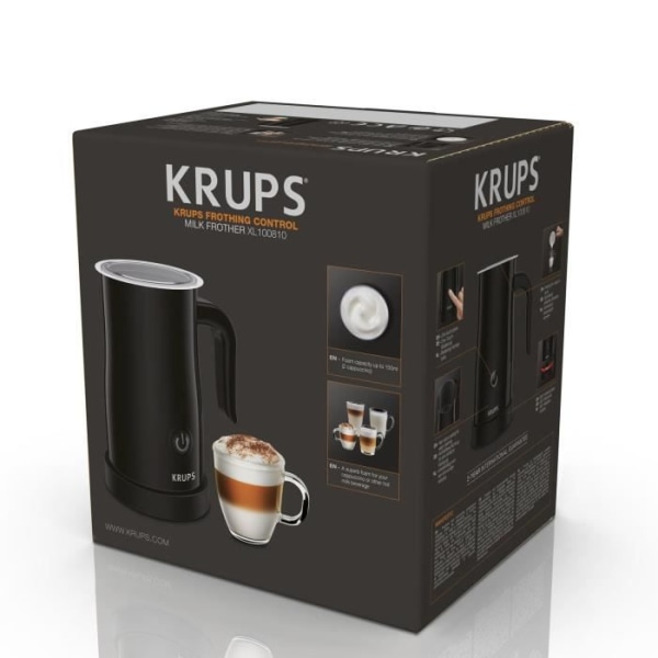 KRUPS XL100810 Automatisk mjölkskummare - 2 skumnings- och värmefunktioner - Svart