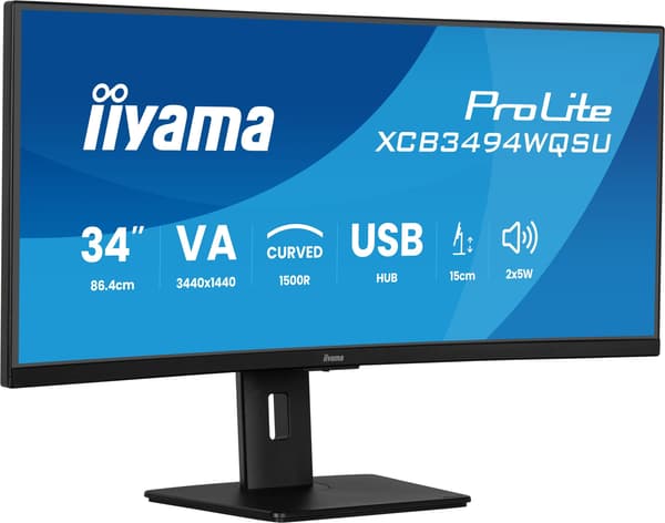 Böjd PC-skärm - IIYAMA - 34" - 120Hz - VA-panel - 0,4ms - PROLITE