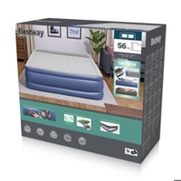 Tritech luftmadrass king size med inbyggd AC-pump, uppblåsbar madrass - Bestway