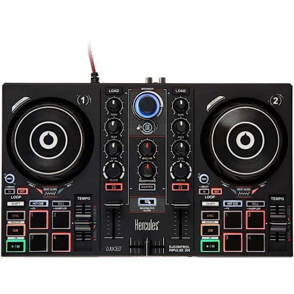 HERCULES DJLEARNING KIT MK2 - Allt-i-ett DJ-kit för att lära dig mixa - Programvara och handledning ingår