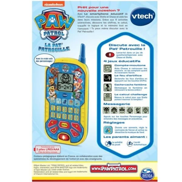 VTECH - PAW PATROL - Den pedagogiska smartphonen - Blå