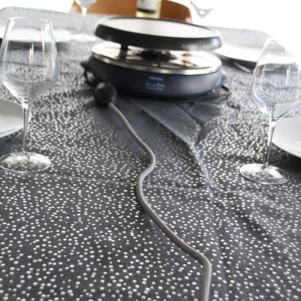 CHACON Textilförlängare 5m 3x1,5m2 textilkabel &amp; svart pluggplugg svart / vit
