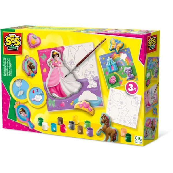 Forma och måla - Dukar för att måla prinsessor 3x - Kreativa hobbyer - SES CREATIVE - Gör 3 prinsessmålningar.