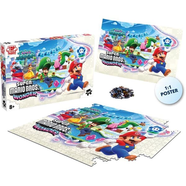 Pussel - VINNANDE TRÄK - Super Mario Wonder - 500 bitar - Från 8 år