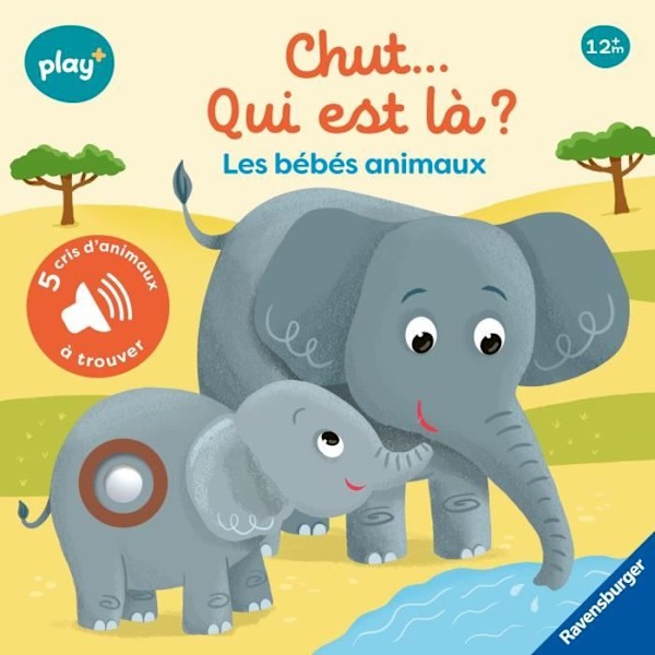 Ravensburger play+, Shh...vem är där? Babydjur, bok, första ålder, baby