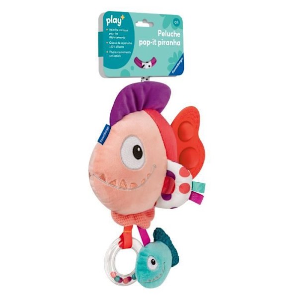 Ravensburger play+, Pop-it mjukis - Red Piranha, 6-36 månader, Första ålder, baby