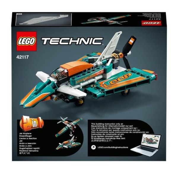 LEGO Technic 42117 tävlingsplan, 2-i-1 jetflygplan, flygplanbyg