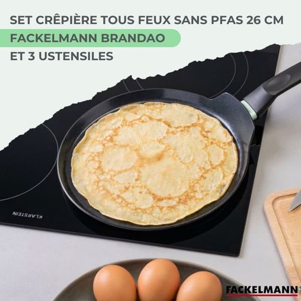 Candlemas crepe maker set - FACKELMANN - BRANDAO - Ø 26 cm - 3 redskap