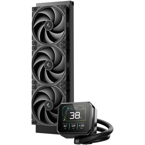 DEEPCOOL Spartacus 360 - Vattenkylning - 15 W - 360 mm AIO - 3.4 IPS-skärm - 6:e generationens pump - Svart